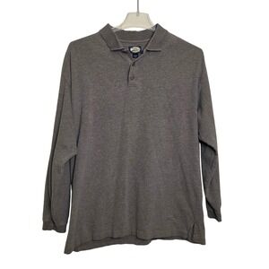 Tommy Bahama Men's Large Long Sleeve Polo‎ Shirt Gray Casual Cotton Blend